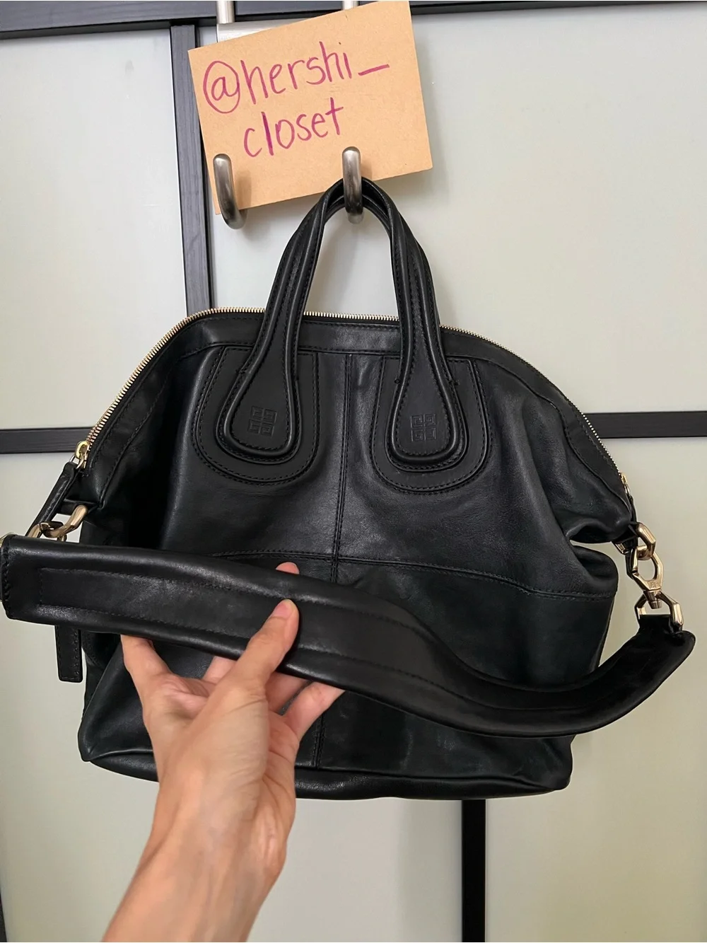Vintage Givenchy Nightingale Black Leather Bag